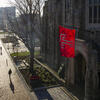 Students walking on campus 